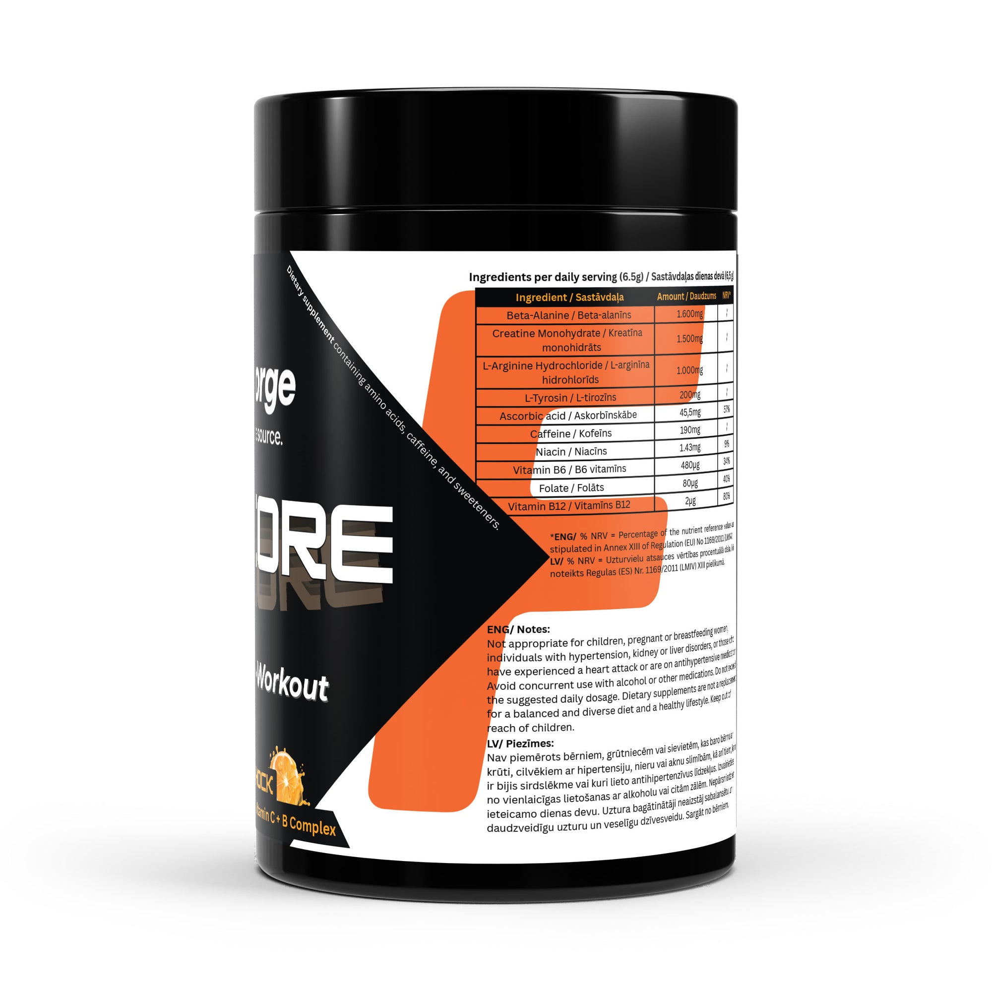 AmpCore Pre-Workout | Orange | 520g - NorysForge