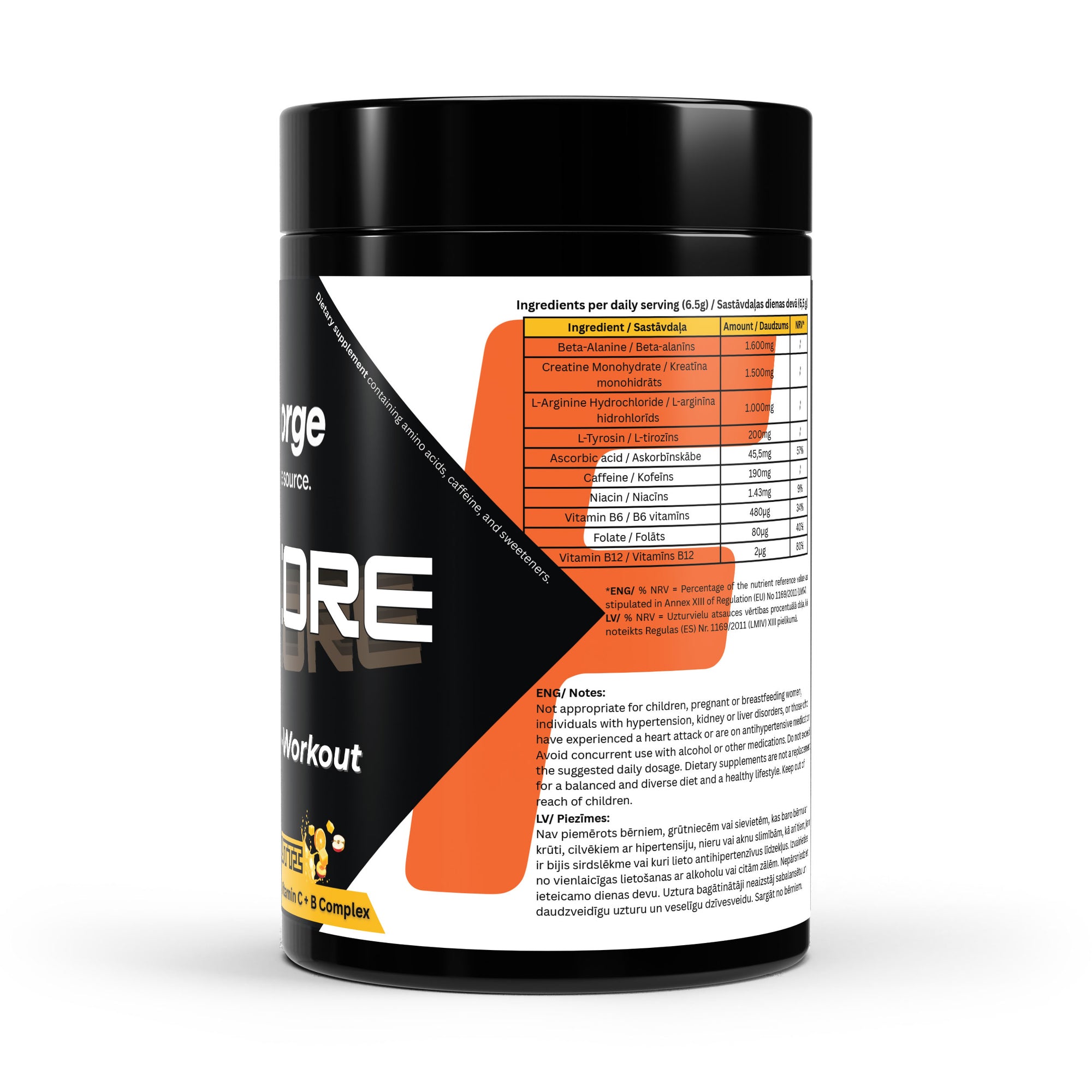 AmpCore Pre-Workout | Tutti Frutti | 520g - NorysForge