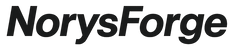 NorysForge logo in black text on a transparent background - premium Protein isolate supplements and other nutrition on sale - best protein and amino price and quality in Europe.