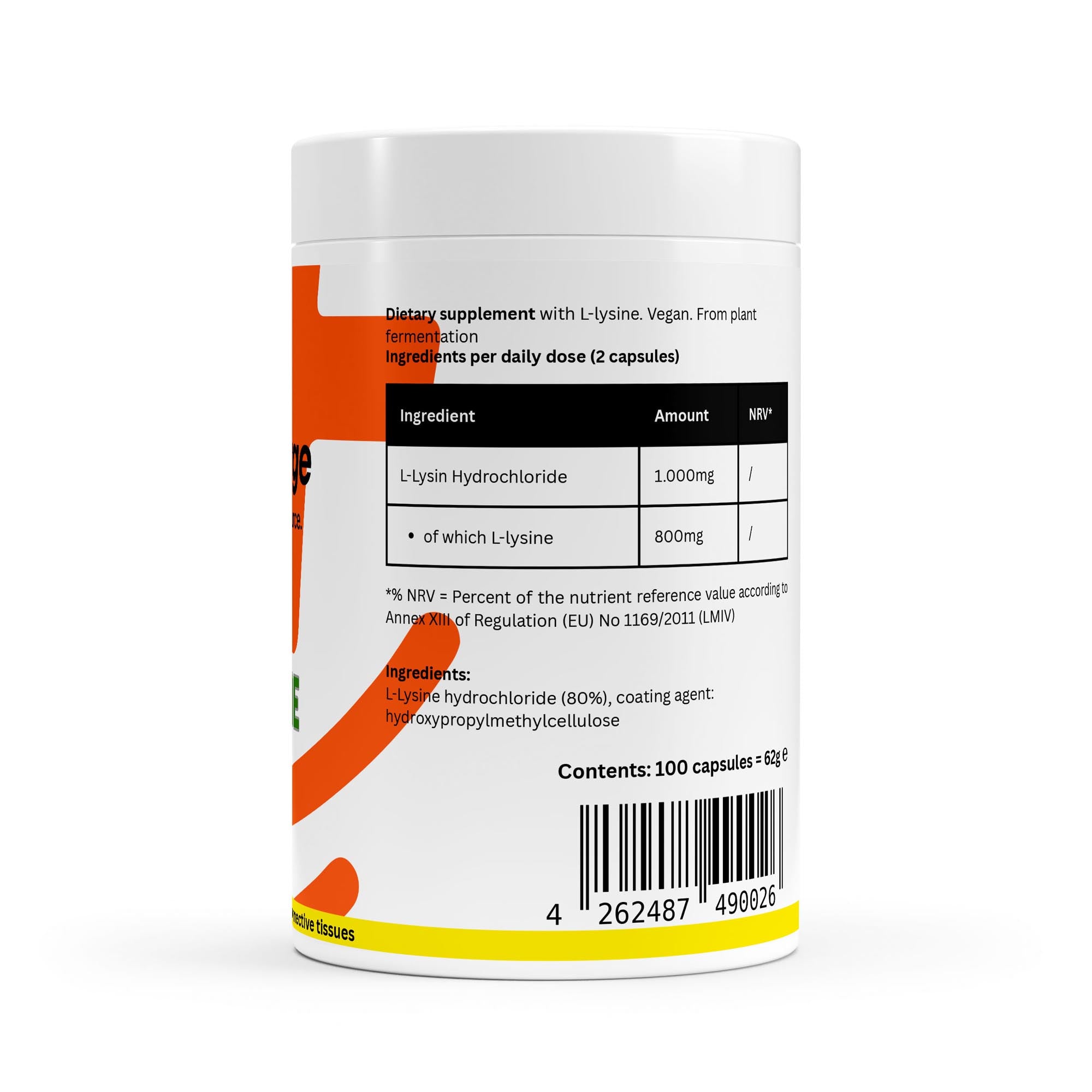 L-Lysine Capsules | 100 Vegan Capsules for Immune & Protein Support - NorysForge