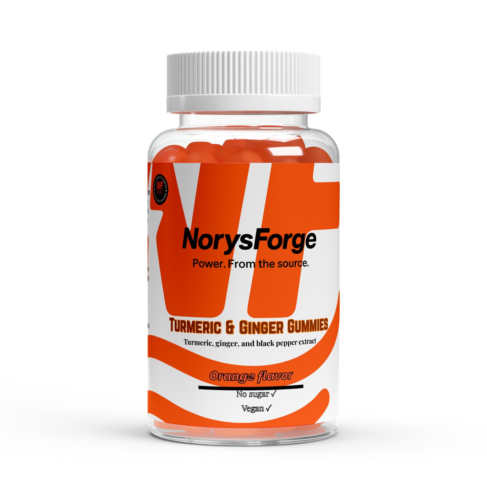 Turmeric + Ginger + Black Pepper 60 Gummies | Orange flavour - NorysForge