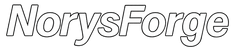 White Logo of NorysForge with a black outline on a transparent background - NorysForge is the official sports nutrition store of Europe. Proteins, Aminos and other nutrition supplements!
