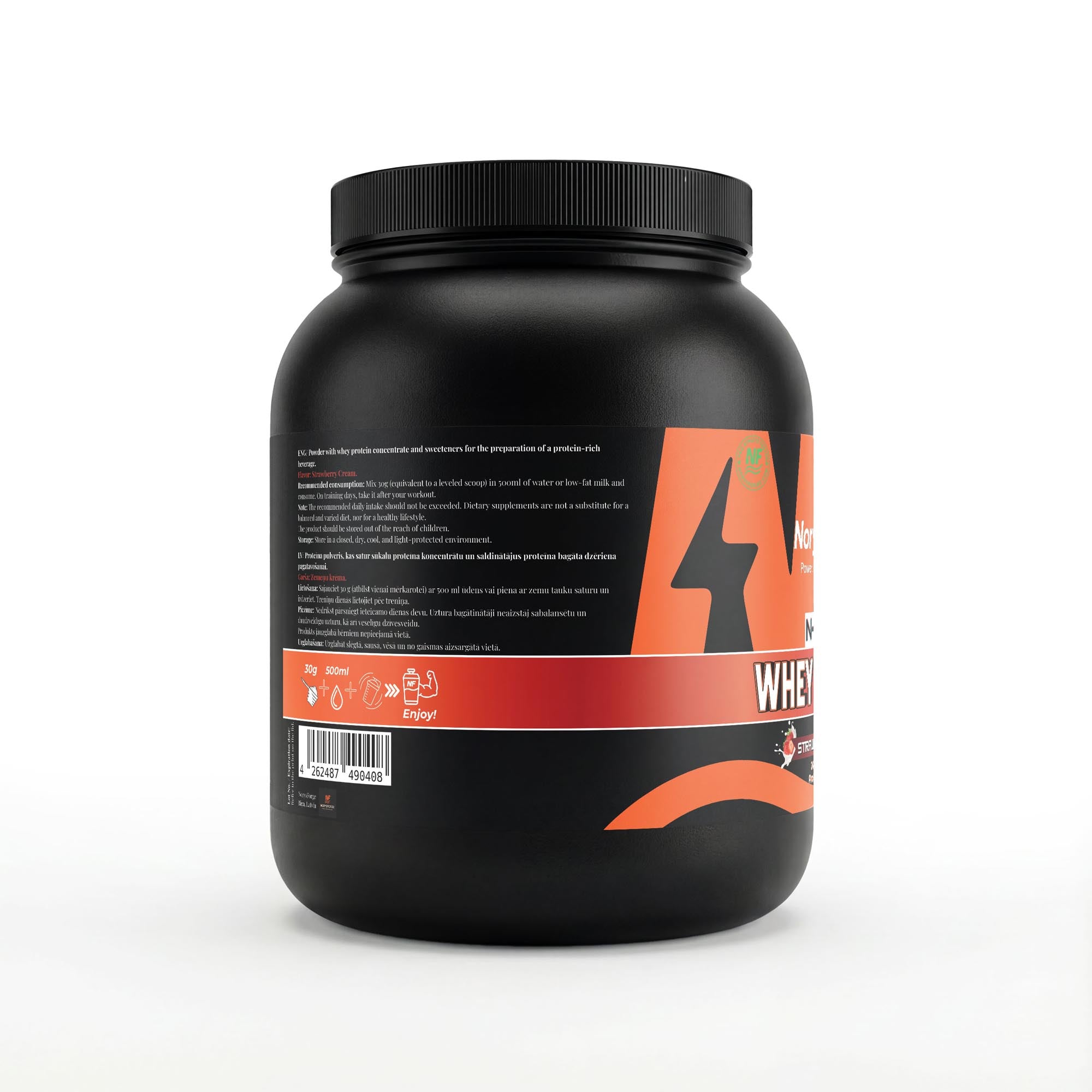 N-Core Premium Whey | Strawberry Cream | 1000g Complete Protein & EAAs - NorysForge - Best Powder in Europe