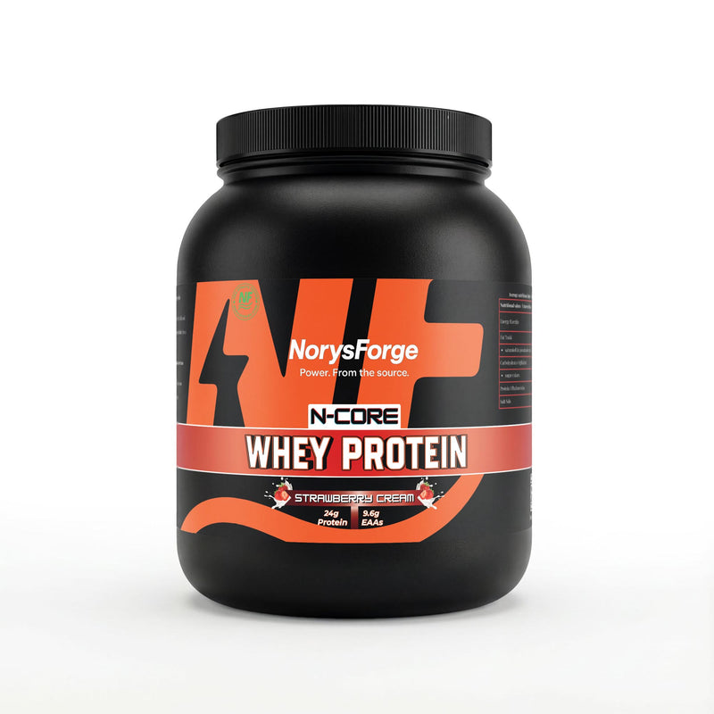 N-Core Premium Whey | Strawberry Cream | 1000g Complete Protein & EAAs - NorysForge - Best Powder in Europe