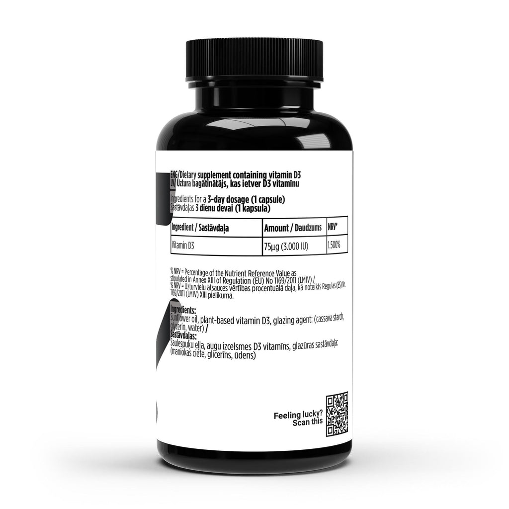 Vitamin D3 3,000 IU - 60 Vegan Softgels - NorysForge - Best Softgels in Europe