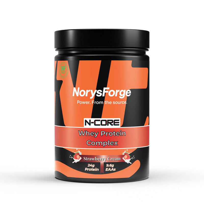 N-Core Premium Whey | Strawberry Cream | 1000g Complete Protein & EAAs - NorysForge - Best Powder in Europe
