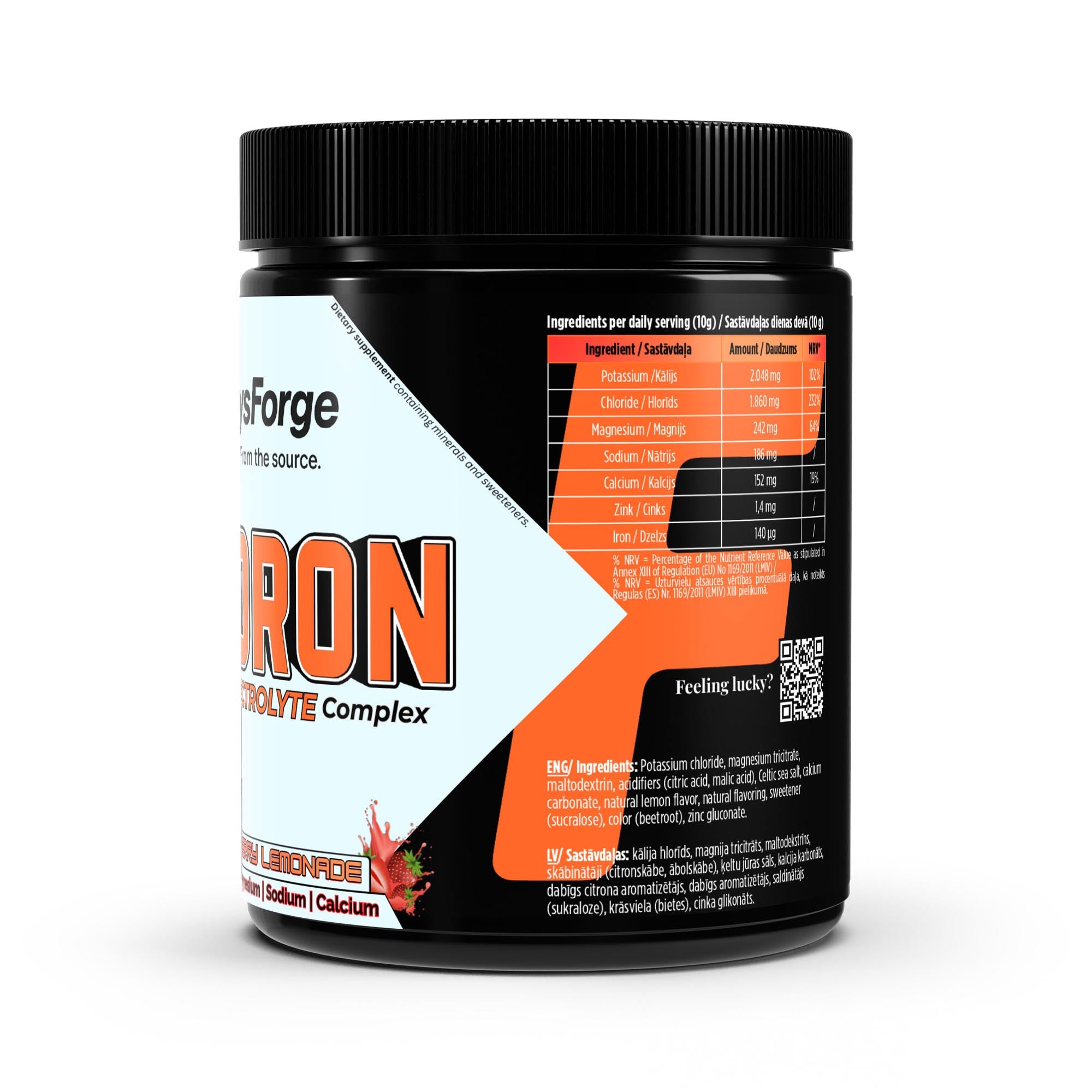 Hydron Essential Electrolyte Complex | Strawberry Lemon | 300 g - NorysForge - Best Powder in Europe