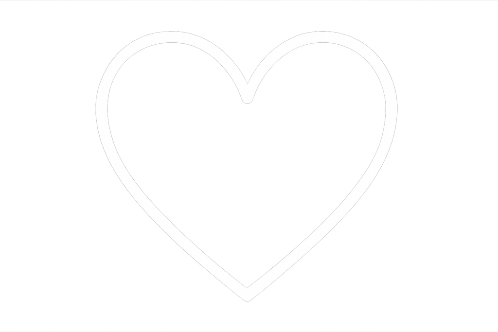 white heart png - no background and filled in only the borders of the heart